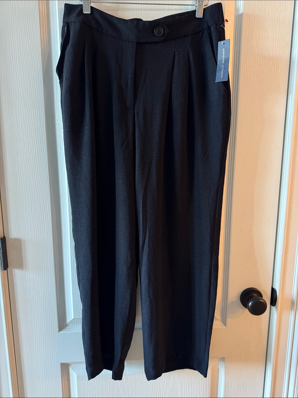 Adrienne Vittadini Black Pleated Women's Trousers
